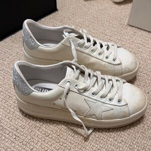 Golden Goose Cream and Silver Women's Sneakers